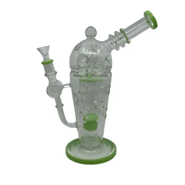 12 ” Ice Catcher Pinched w/ Jellyfish Perc Glass Water Pipe