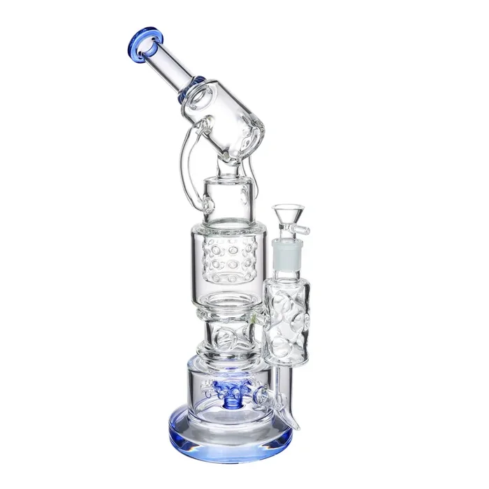 16 ” Telescope Glass Water Pipe With Sprinkler Perc Ash Catcher Handle