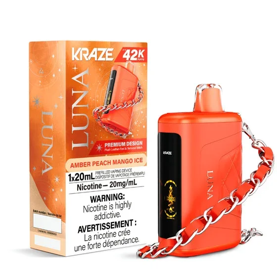 Amber Peach Mango (Ice) by Kraze Luna (42000 Puff) 20mL – Disposable Vape [ON]