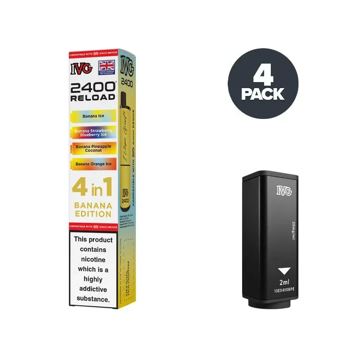 Banana Edition IVG 2400 Reload 4 in 1 Prefilled Pods