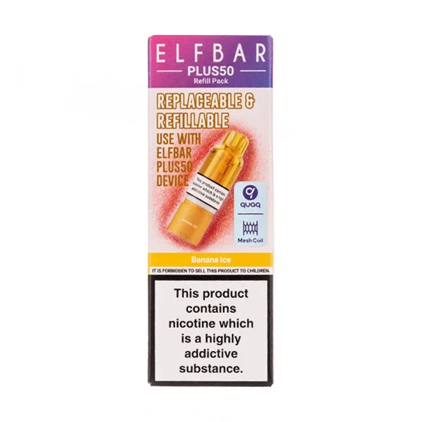 Banana Ice Plus 50 Prefilled Pod + Refill by Elf Bar