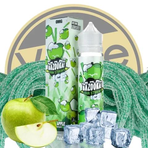 BAZOOKA VAPE – ICE GREEN APPLE SOUR STRAWS