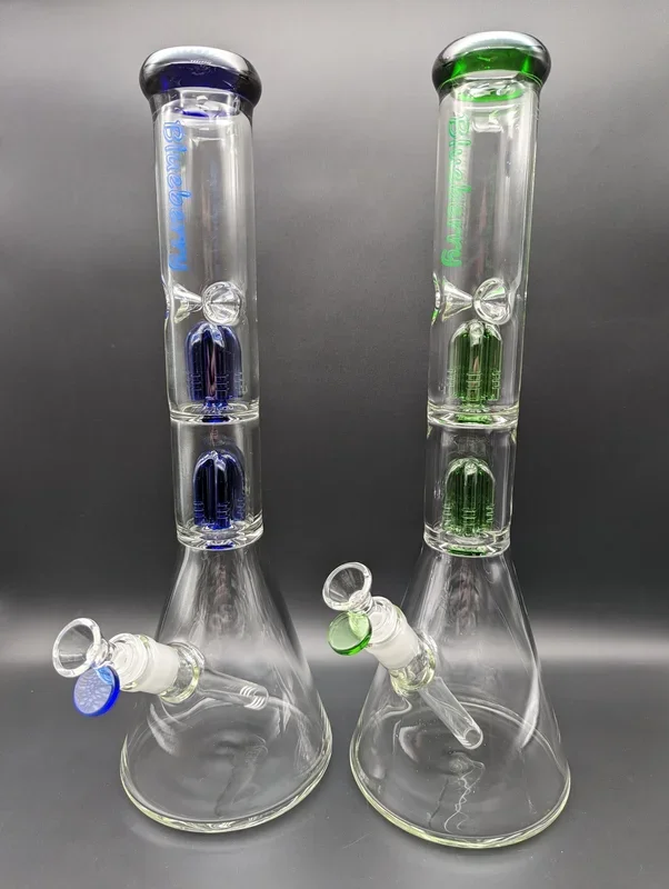 Blueberry-15 inch Double Tree Perc Beaker