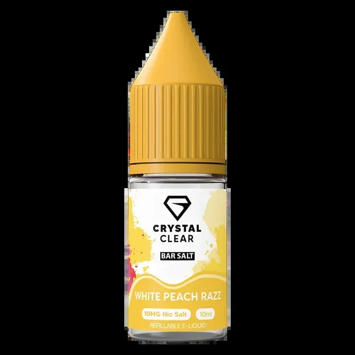 Crystal Clear White Peach Razz Nic Salt Vape juice 10ml