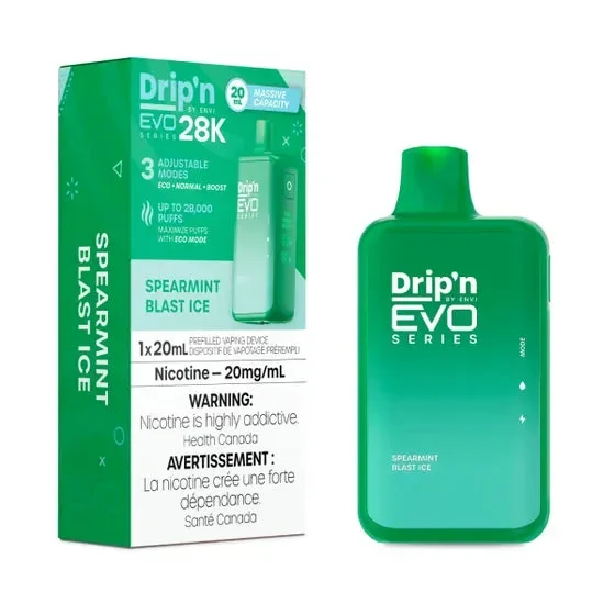 Drip’n by Envi EVO Series 28k Disposable – Spearmint Blast lce