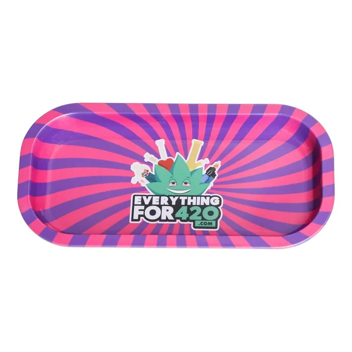 E420 Purple Swirl Metal Rolling Tray – 8in