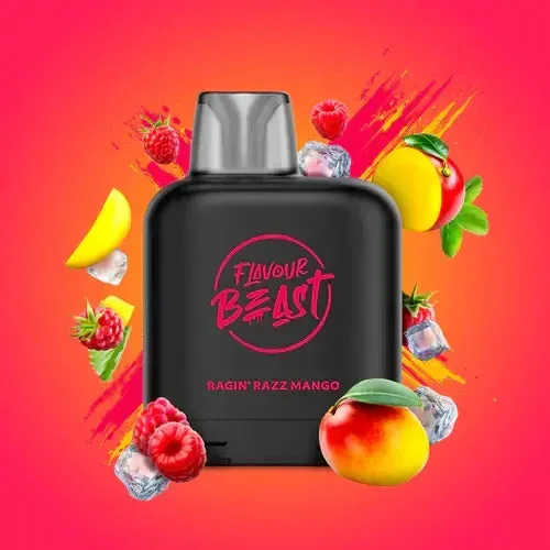 FLAVOUR BEAST LEVEL X- RAGIN RAZZ MANGO ICED