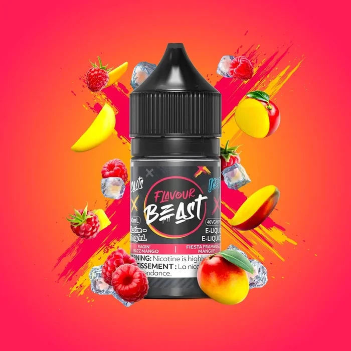 FLAVOUR BEAST SALT 20MG/ML-RAGIN’ RAZZ MANGO ICED