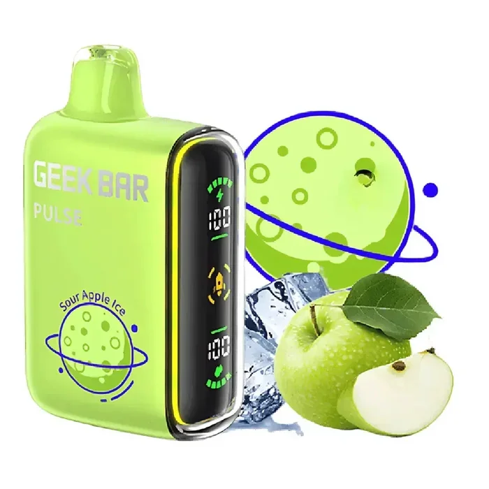 Geek Bar Pulse Sour Apple Ice Vape | $21.99 | Dual Mesh coil