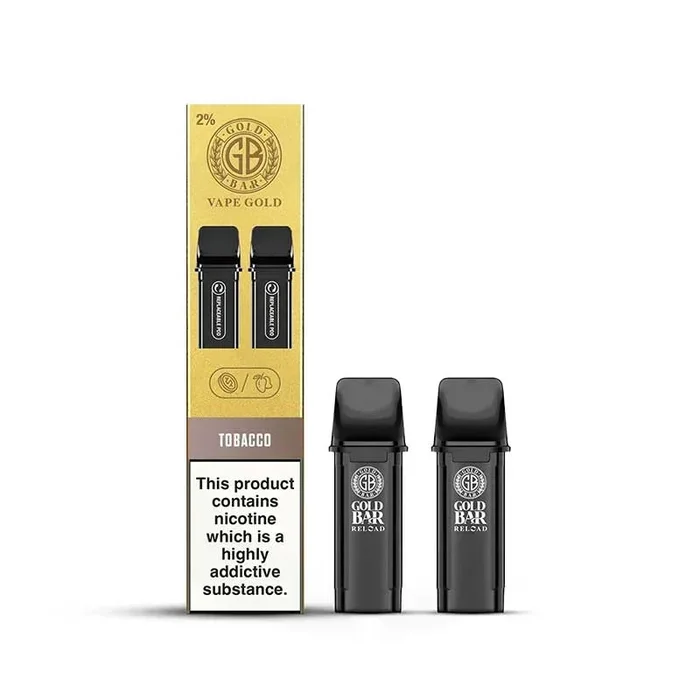 Gold Bar Reload Tobacco Prefilled Vape Pods 20mg – 2 x Pods