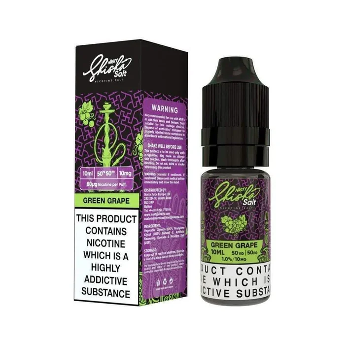 GREEN GRAPE NIC SALT 10ML NASTY SHISHA SALT