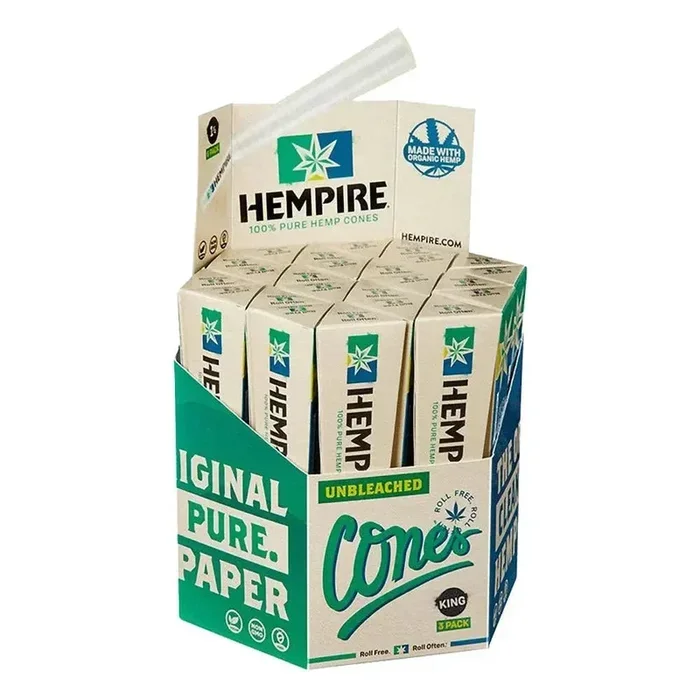 Hempire Pre-rolled Cones King Size 109mm – Unbleached Paper – 24 Count