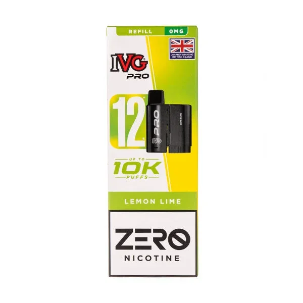 Lemon Lime Pro 12 Prefilled Pod + Refill by IVG (Nicotine Free)