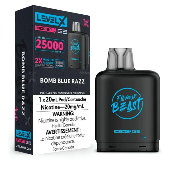 Level X Flavour Beast BOOST Pod – 25K Puffs – Bomb Blue Razz