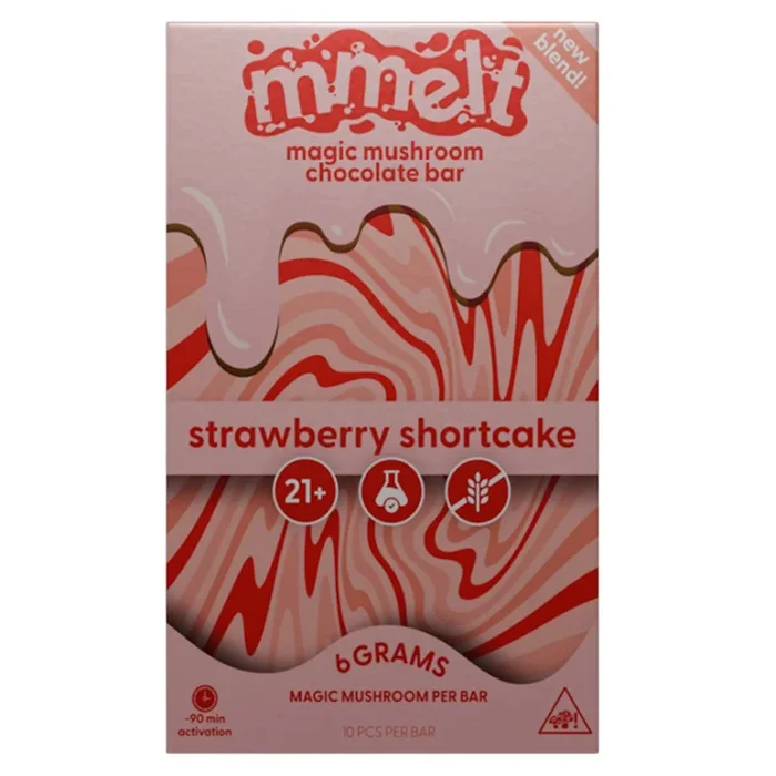 Mmelt Magic Mushroom Strawberry Shortcake Chocolate Bar – 6g