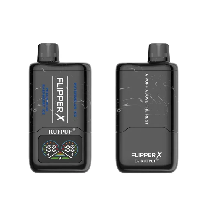 PEACH BLUE RASPBERRY ICE + WATERMELON ICE – FLIPPER X 20000 PUFFS 50MG DISPOSABLE BY RUFPUF