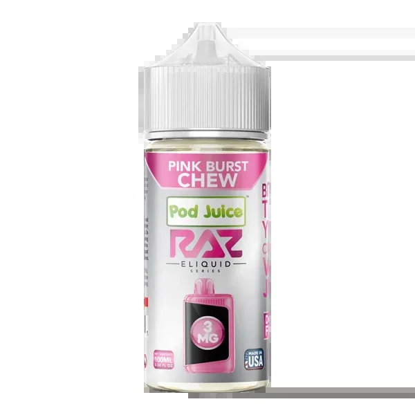 Pink Burst Chew RAZ X Pod Juice 100ml