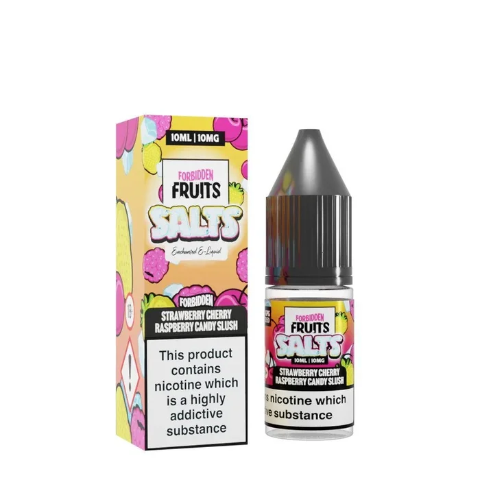 STRAWBERRY CHERRY RASPBERRY CANDY SLUSH 10ML NIC SALT FORBIDDEN FRUITS