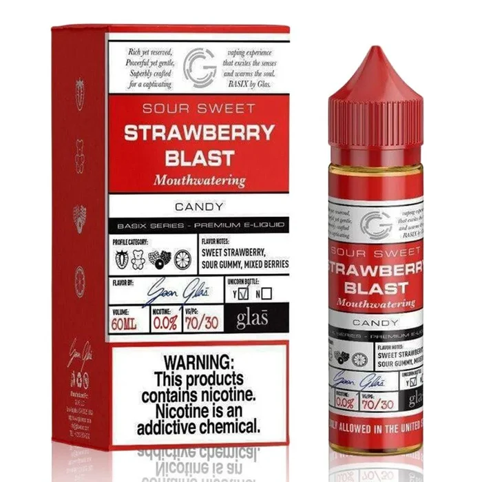 Sweet And Sour Strawberry Gummy By Glas Basix 50ml Shortfill