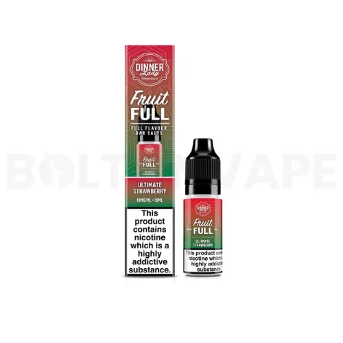 Ultimate Strawberry 10ml Nic Salt E-Liquid By DInner Lady Fruit Full