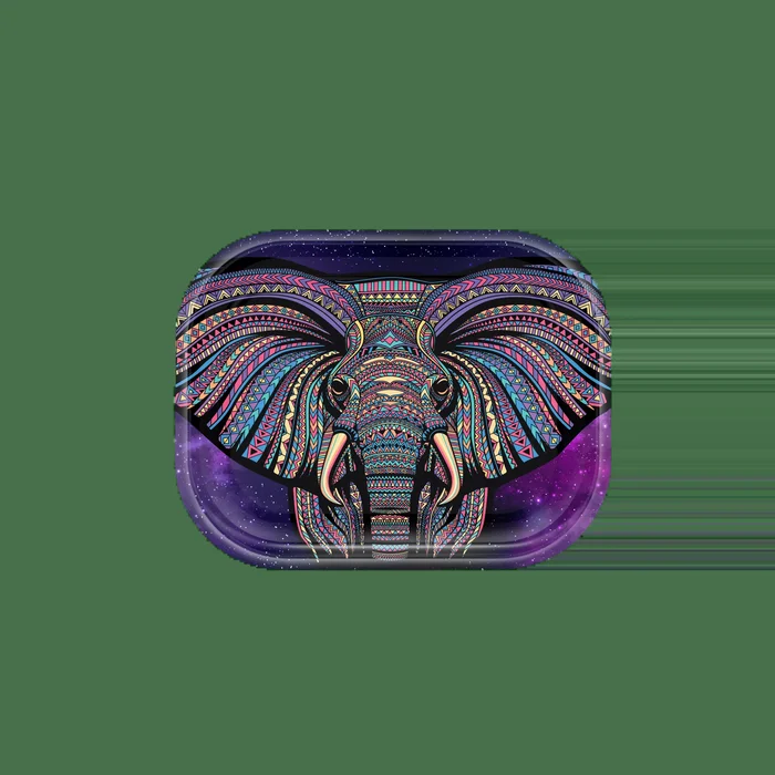 V Syndicate Durable Elephant-Themed Metal Rolling Tray in Two Sizes
