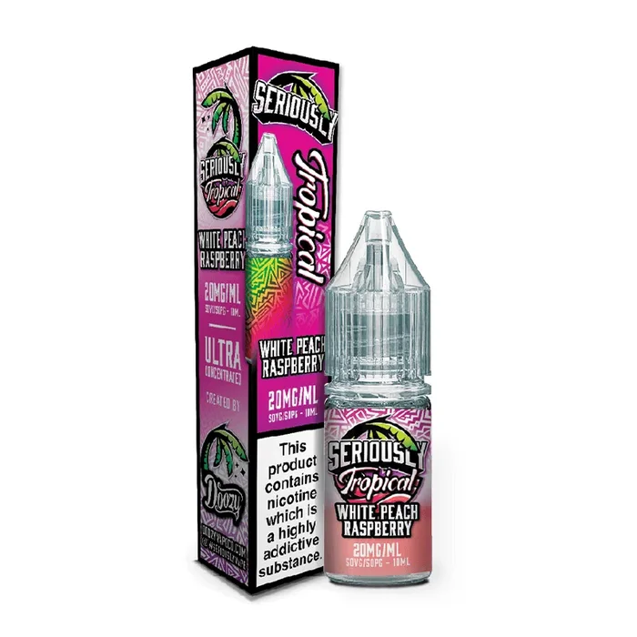 White Peach Raspberry Seriously Tropical Nic Salt E-Liquid by Doozy Vape